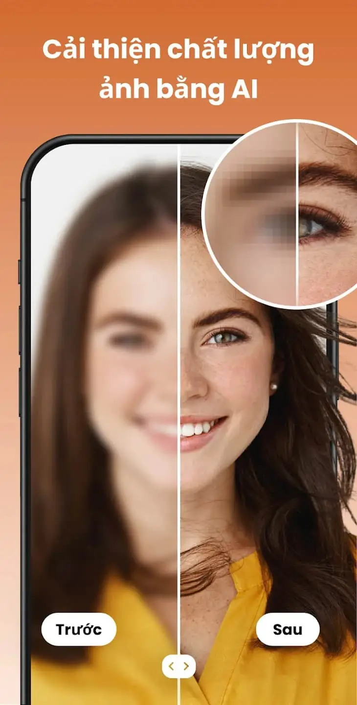 Tính năng tăng cường chi tiết khuôn mặt của Photo Enhancer 