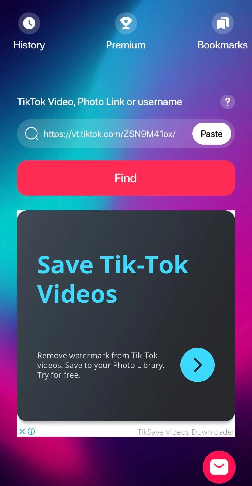 Mở ứng dụng SaveTik và dán đường link vào ô liên kết