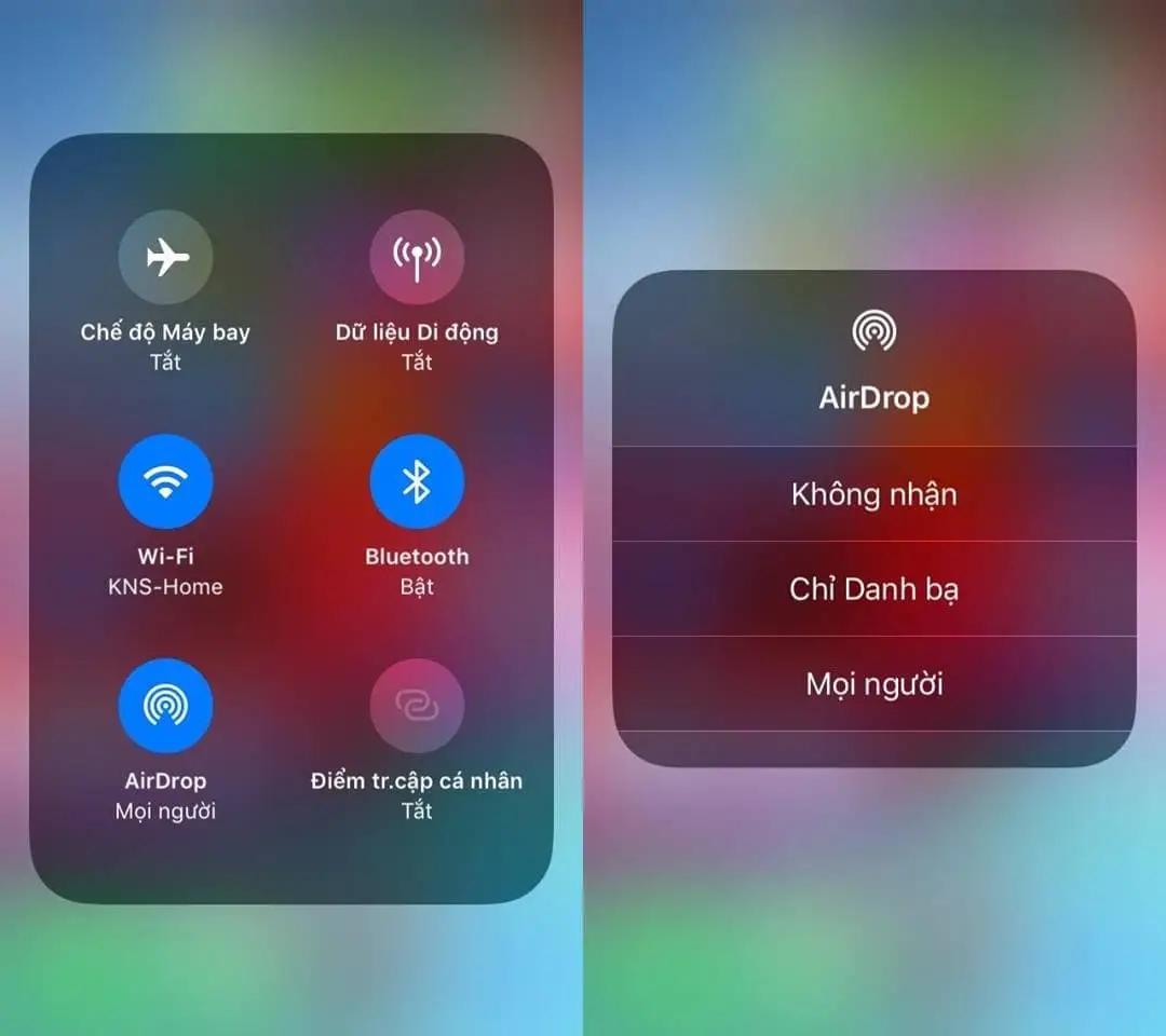 Bật Airdrop trên máy Iphone