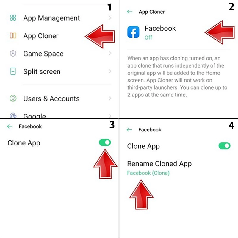 Cách nhân bản ứng dụng trên điện thoại Oppo