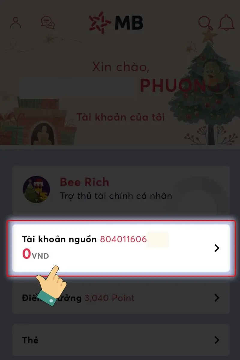 Chọn Tài khoản nguồn