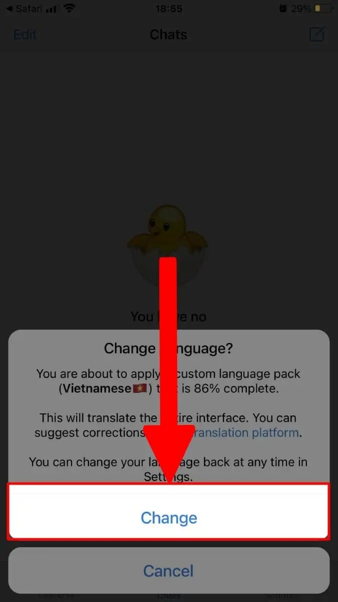 Đổi ngôn ngữ sang Tiếng Việt cho Telegram