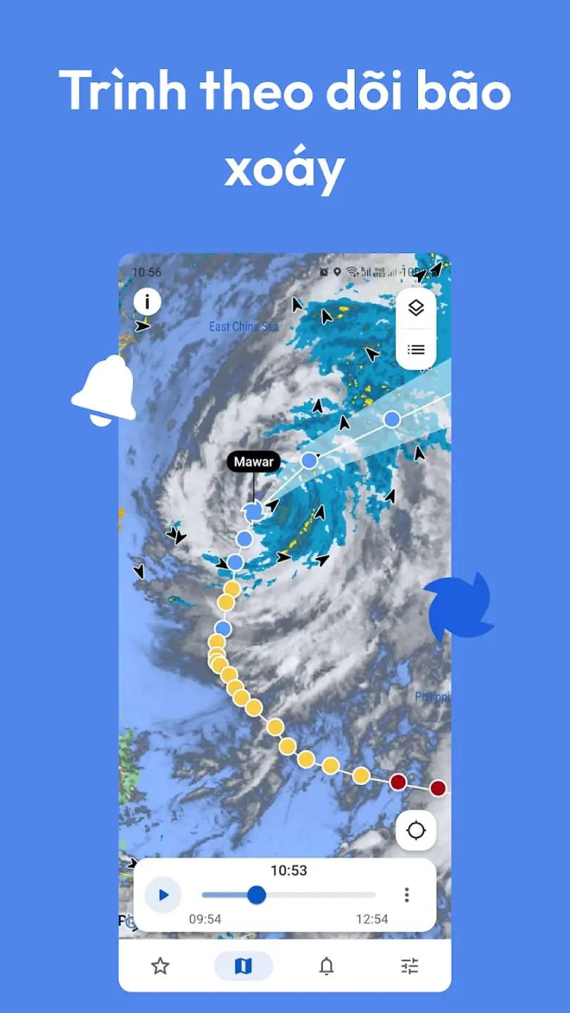 RainViewer - Ứng dụng xem đường đi của bão chính xác 