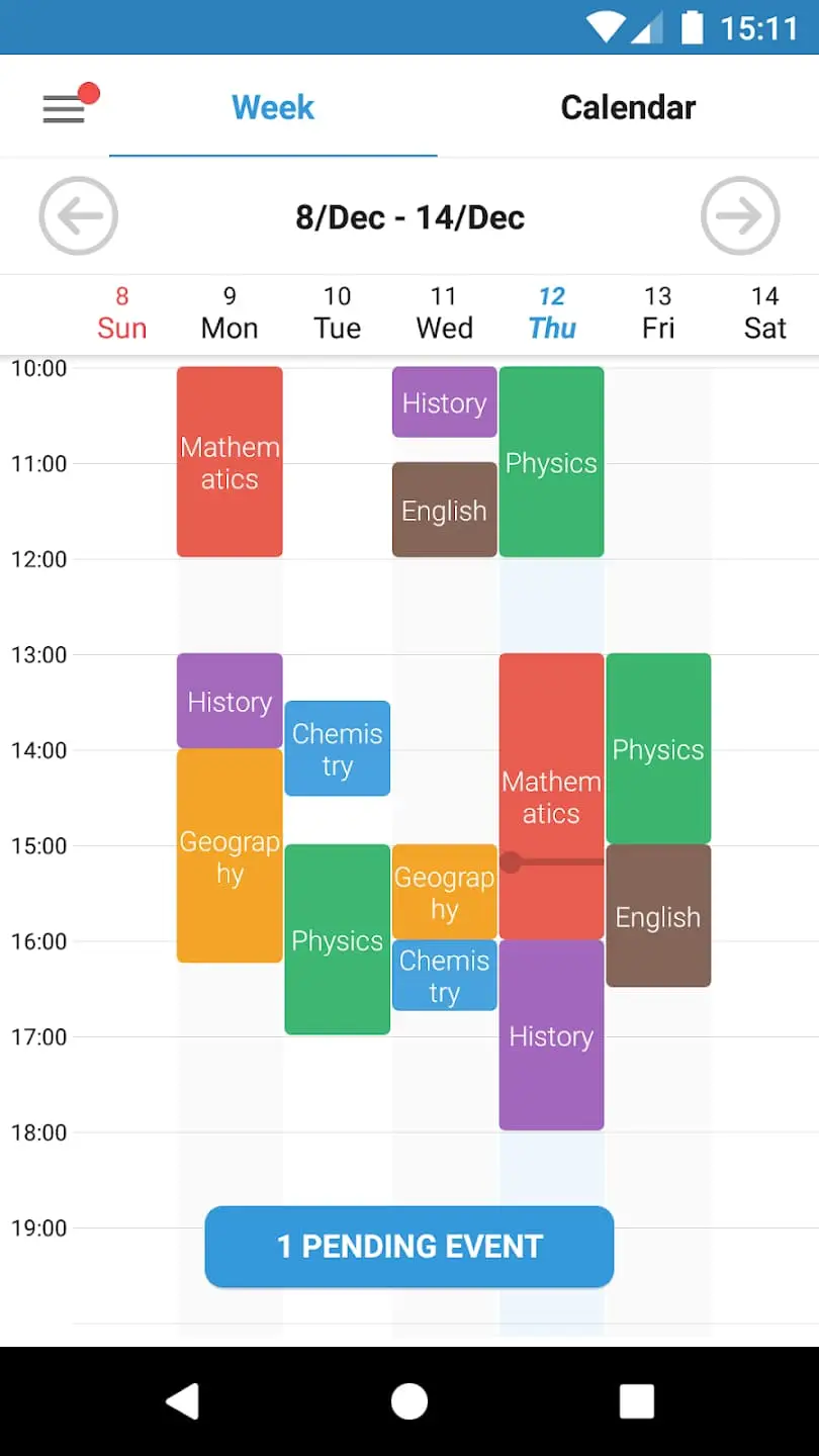 Thông tin ứng dụng Student Calendar