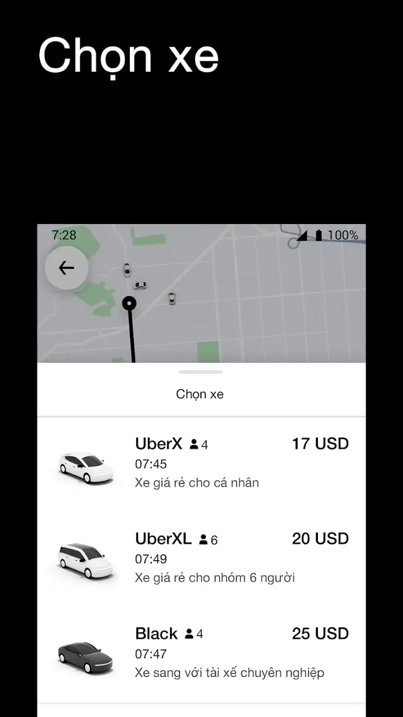 Những tính năng của ứng dụng Uber