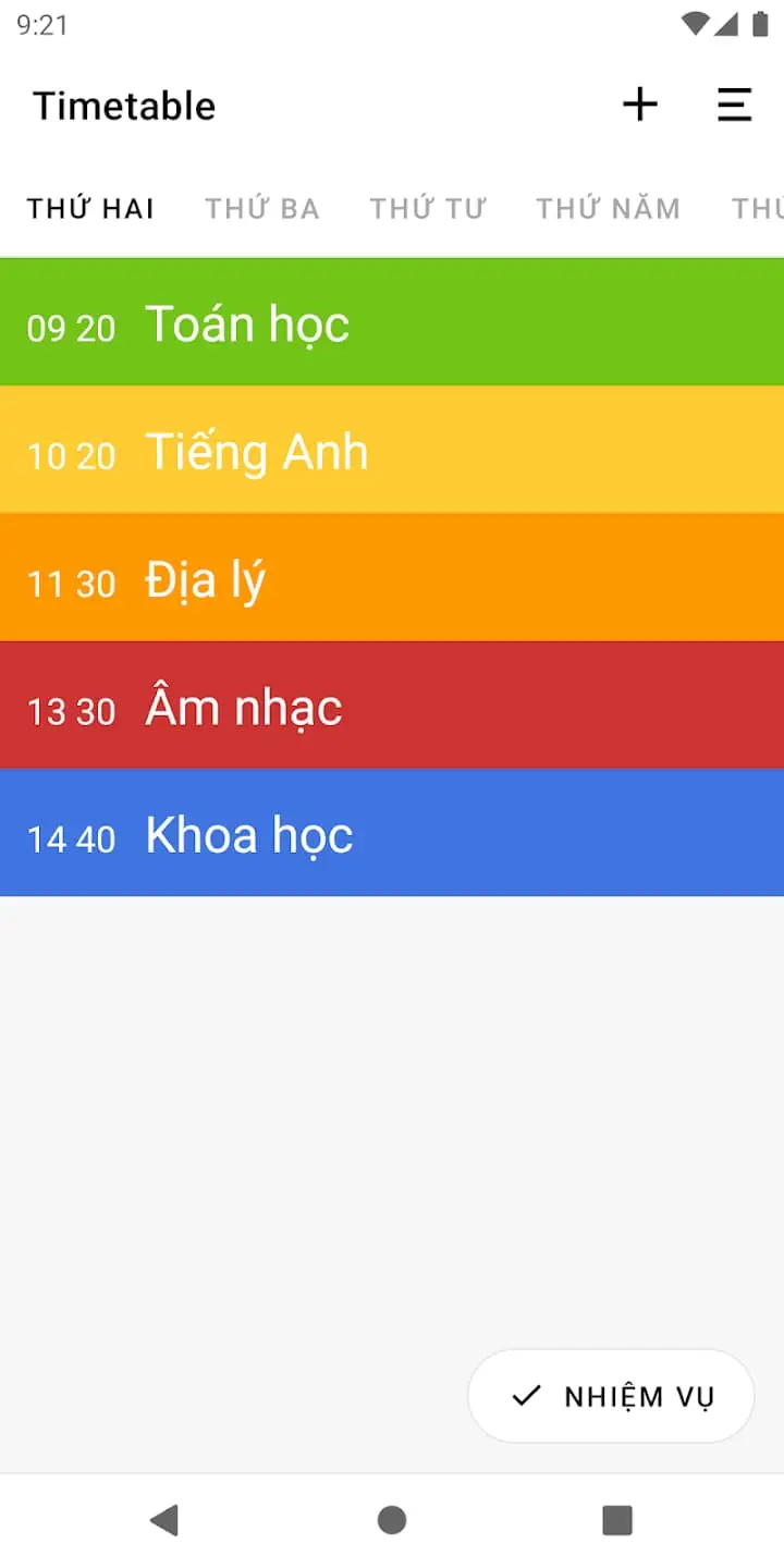 Class Timetable - App tạo thời khóa biểu thông minh