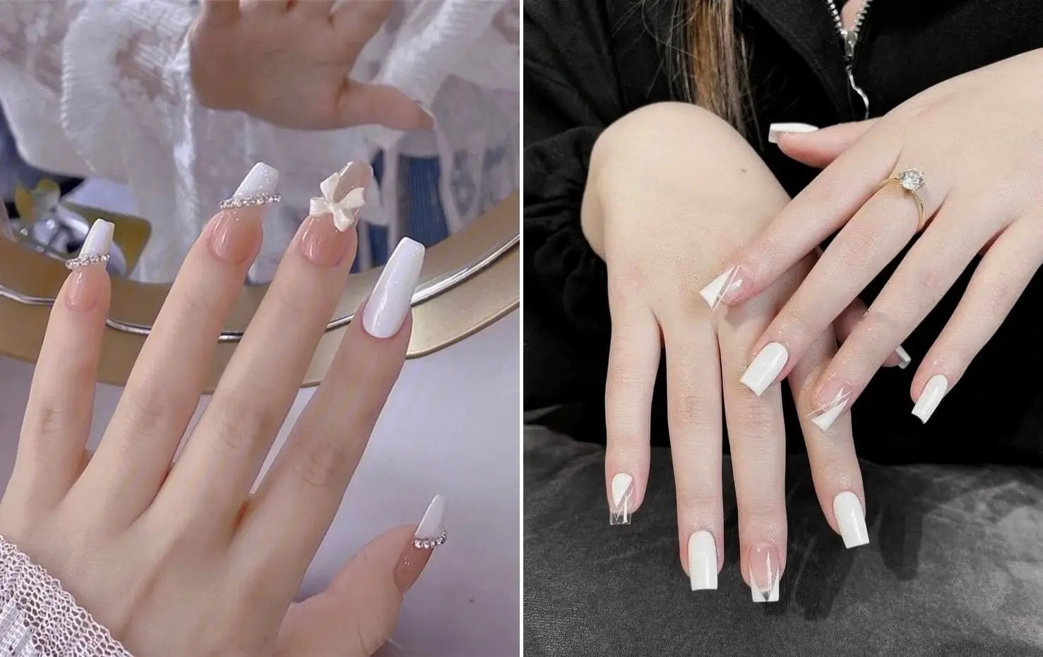 Mẫu nail Tết màu hồng 