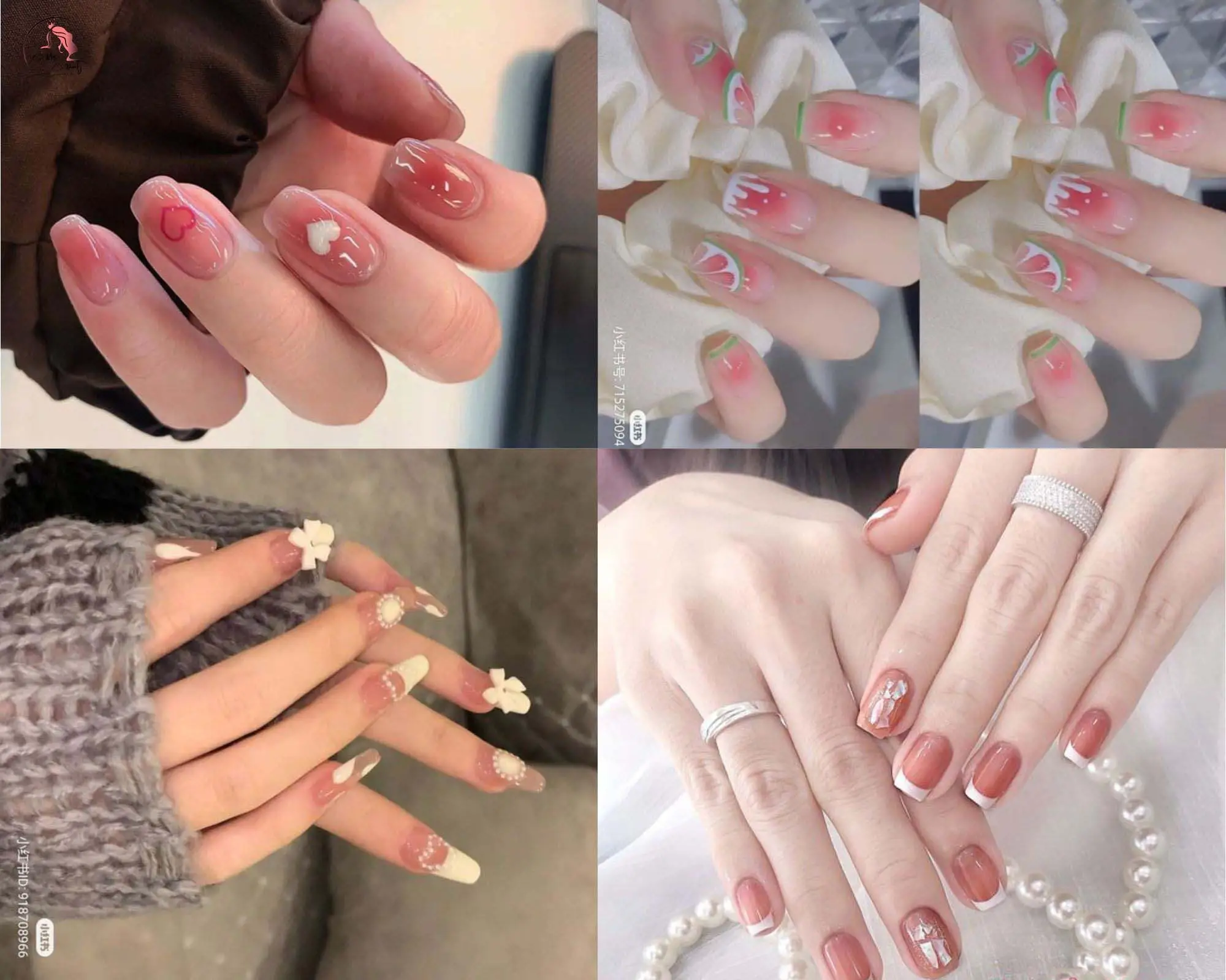 Mẫu nail Tết màu pastel