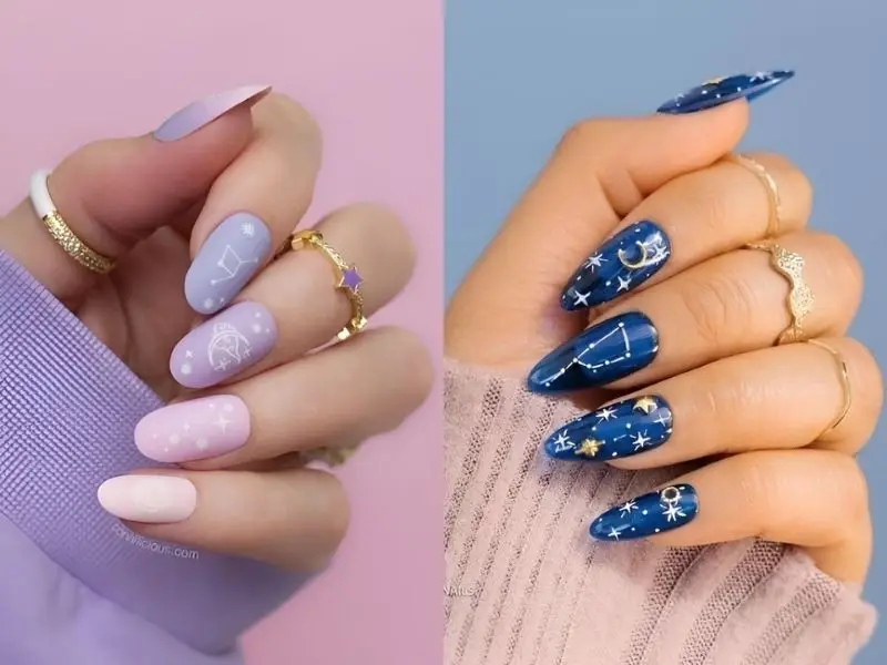 Mẫu nail Tết cung hoàng đạo 