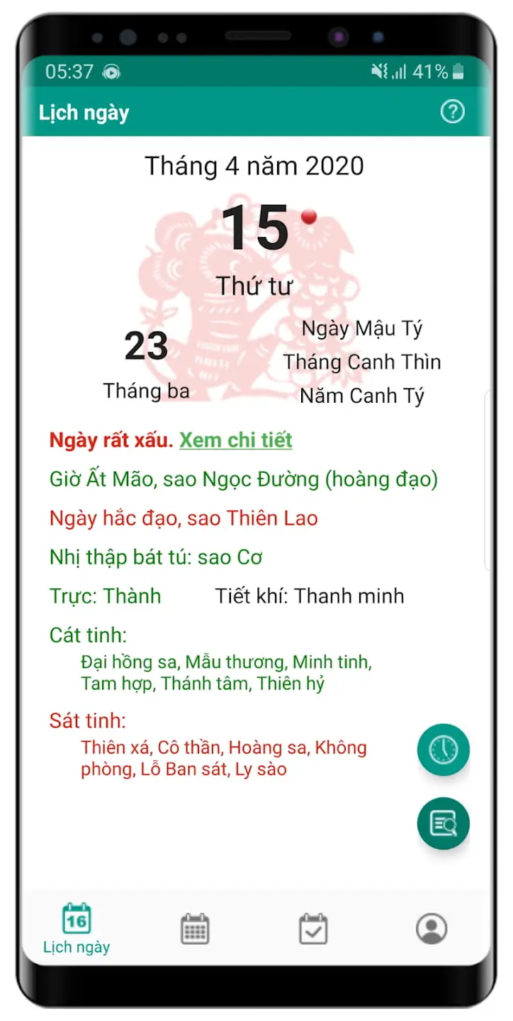 Lịch Can Chi - Ứng dụng xem lịch âm dương tiện lợi