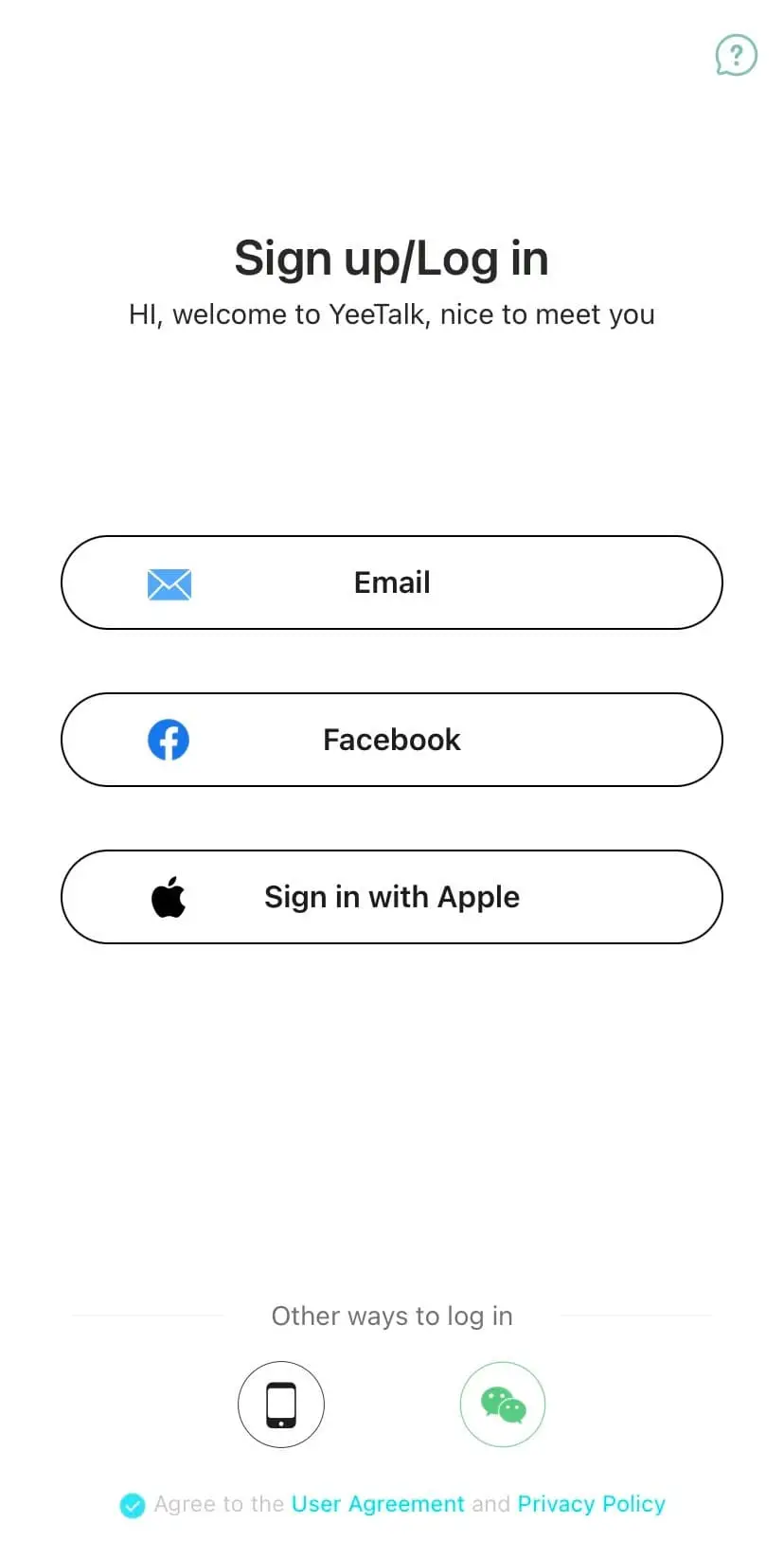 Lựa chọn cách đăng ký bằng Gmail, tài khoản Facebook hoặc tài khoản Apple