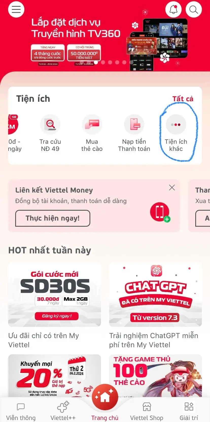 Ứng tiền Viettel bằng app My Viettel