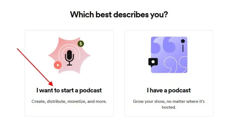 Mở ứng dụng Spotify for Podcasters