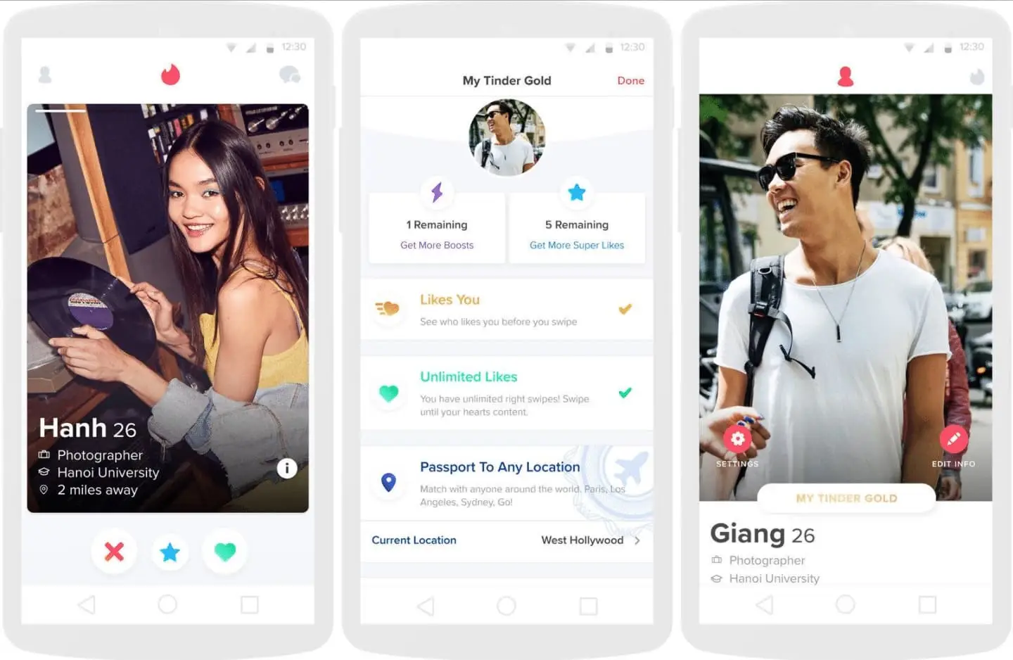 Bao gồm tất cả tính năng của Tinder Plus