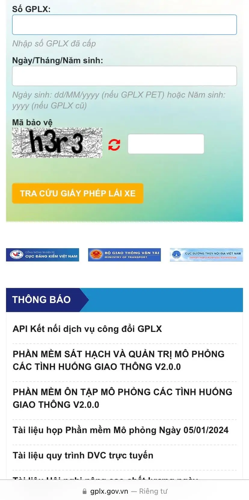 Nhập mã bảo vệ trên màn hình