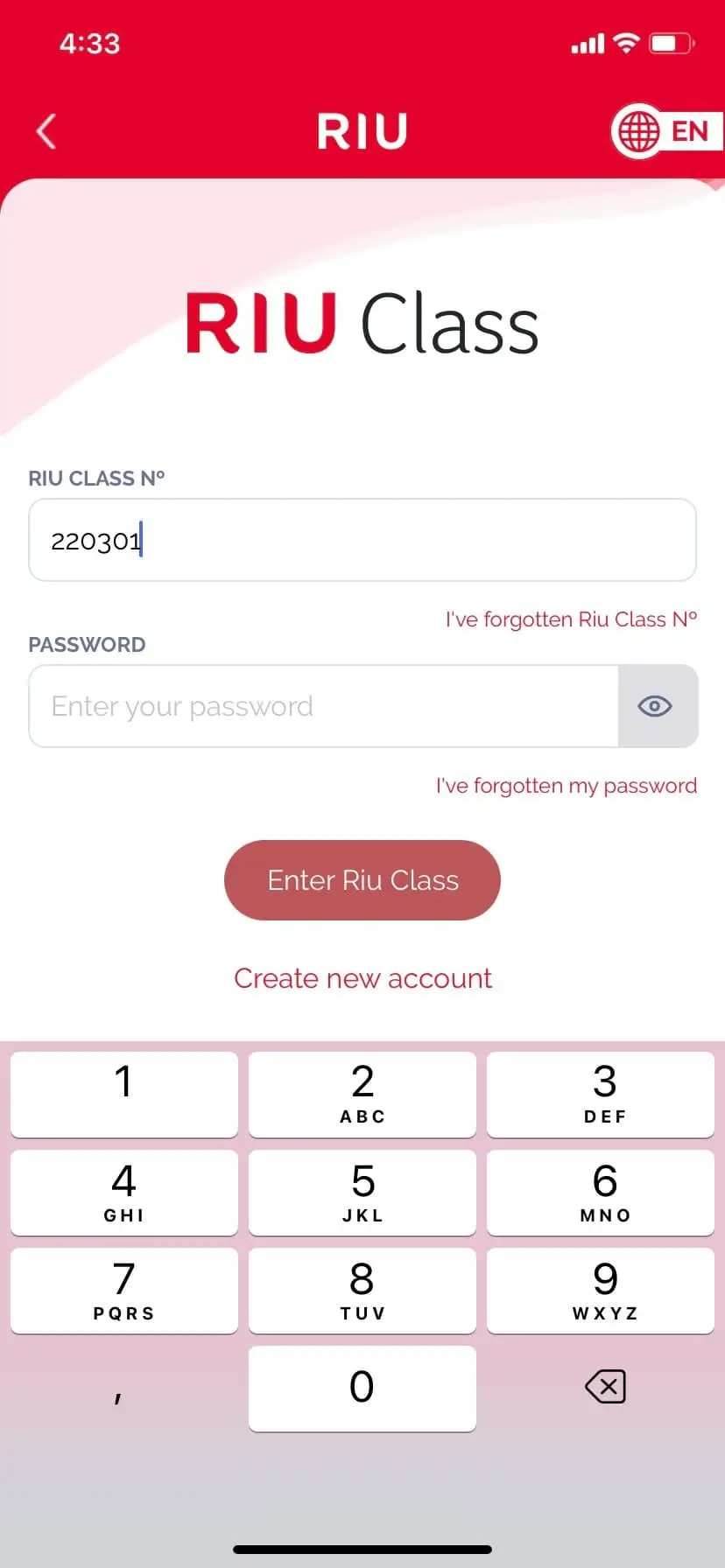 Chọn mục Create New Account