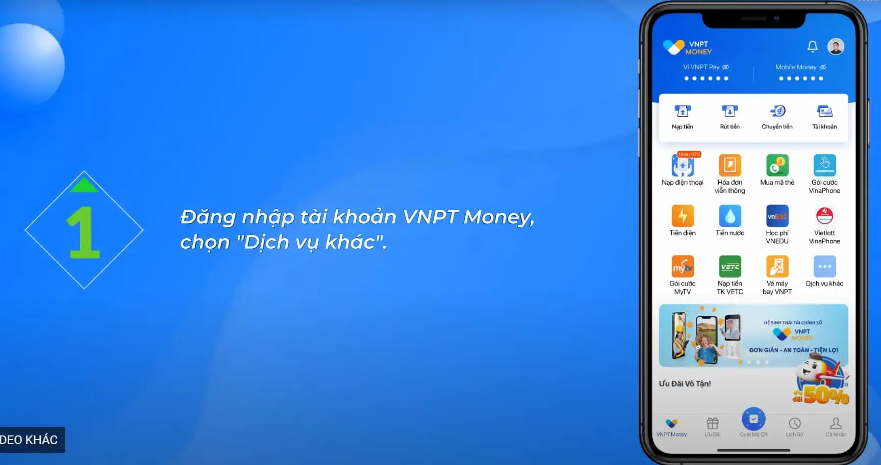 Hướng dẫn thanh toán hóa đơn viễn thông bằng VNPT Money