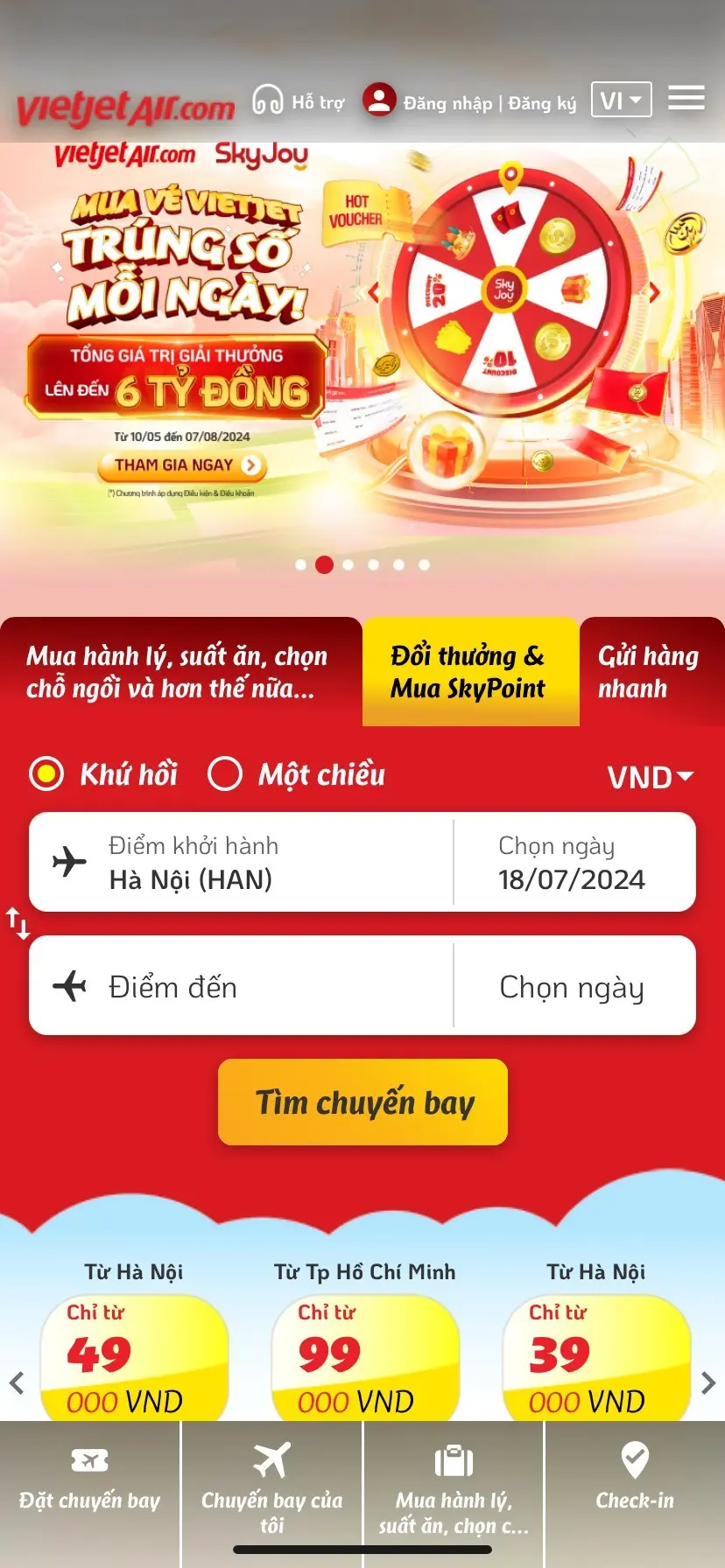 Hướng dẫn đăng ký tải khoản VietJet Air