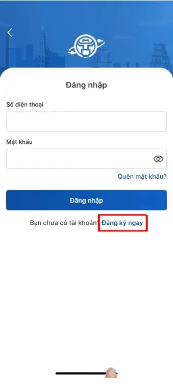 Nhấn vào nút Đăng ký ngay 